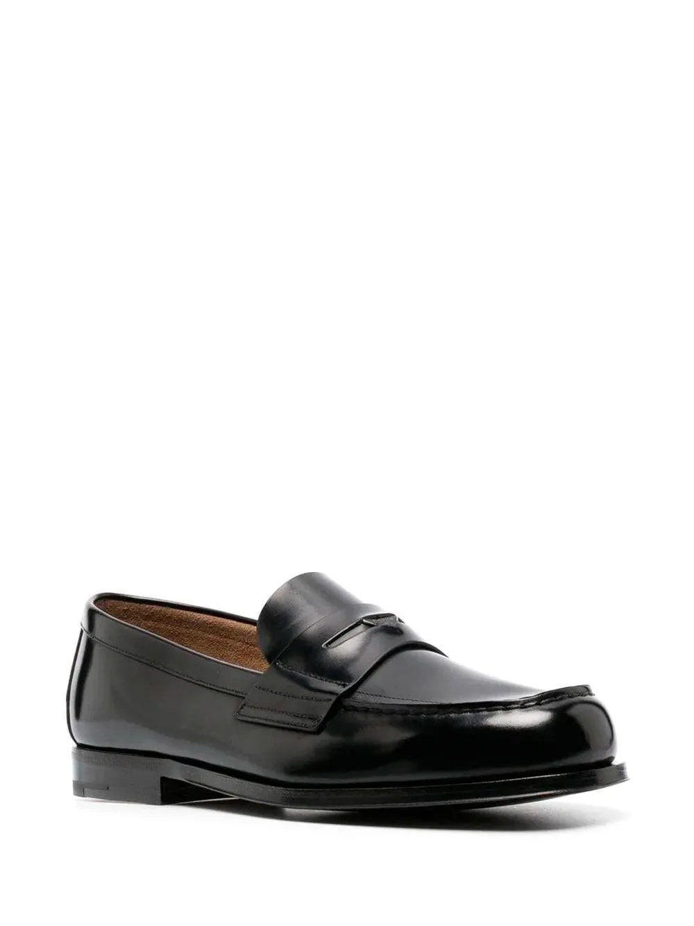 Triangle-logo penny loafers