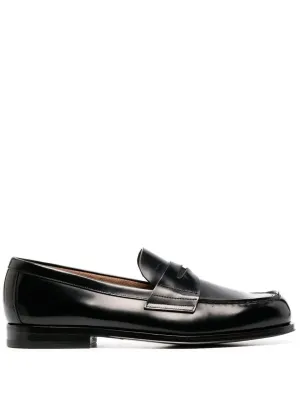 Triangle-logo penny loafers