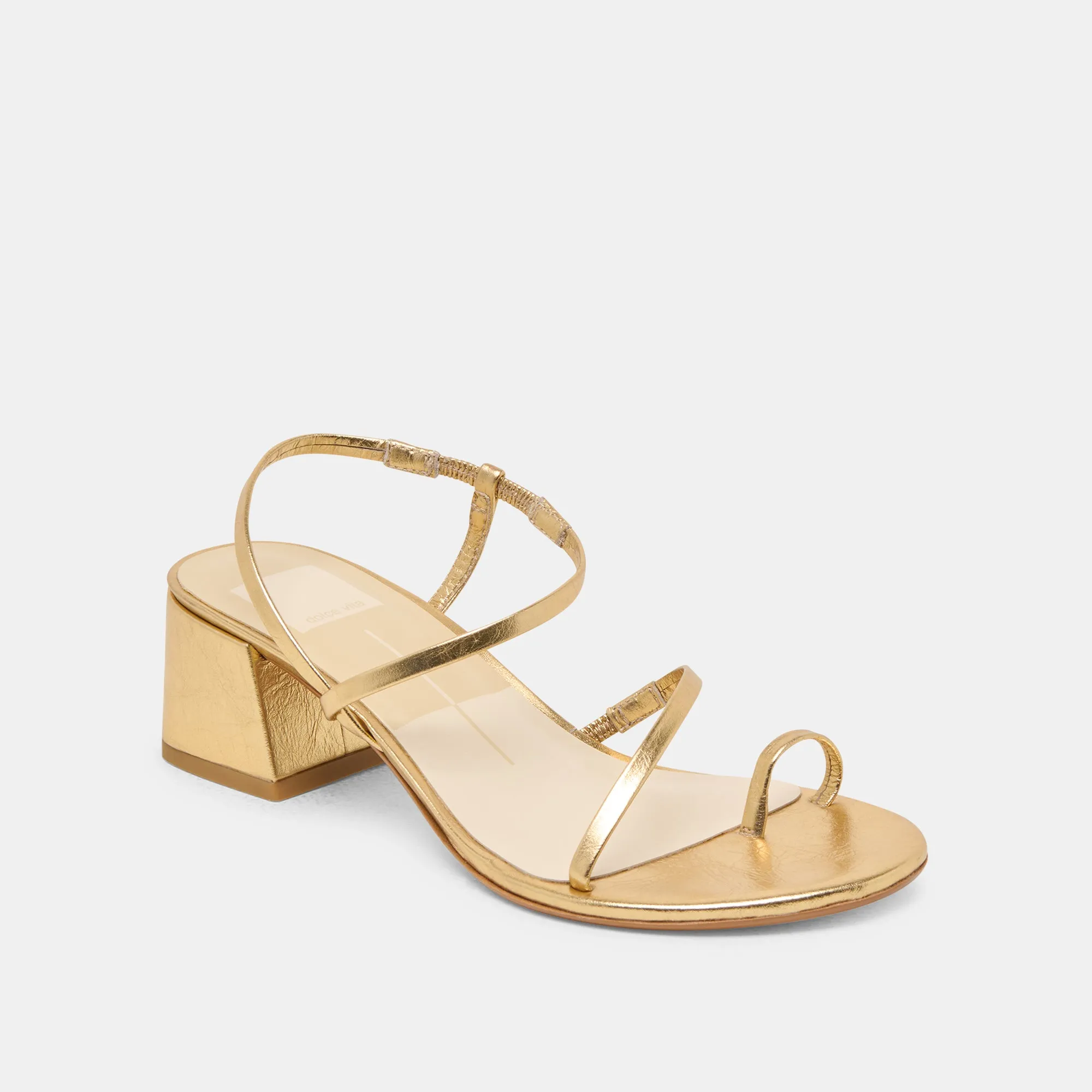 TRINI HEELS GOLD LEATHER Bold Glam Fast Pick