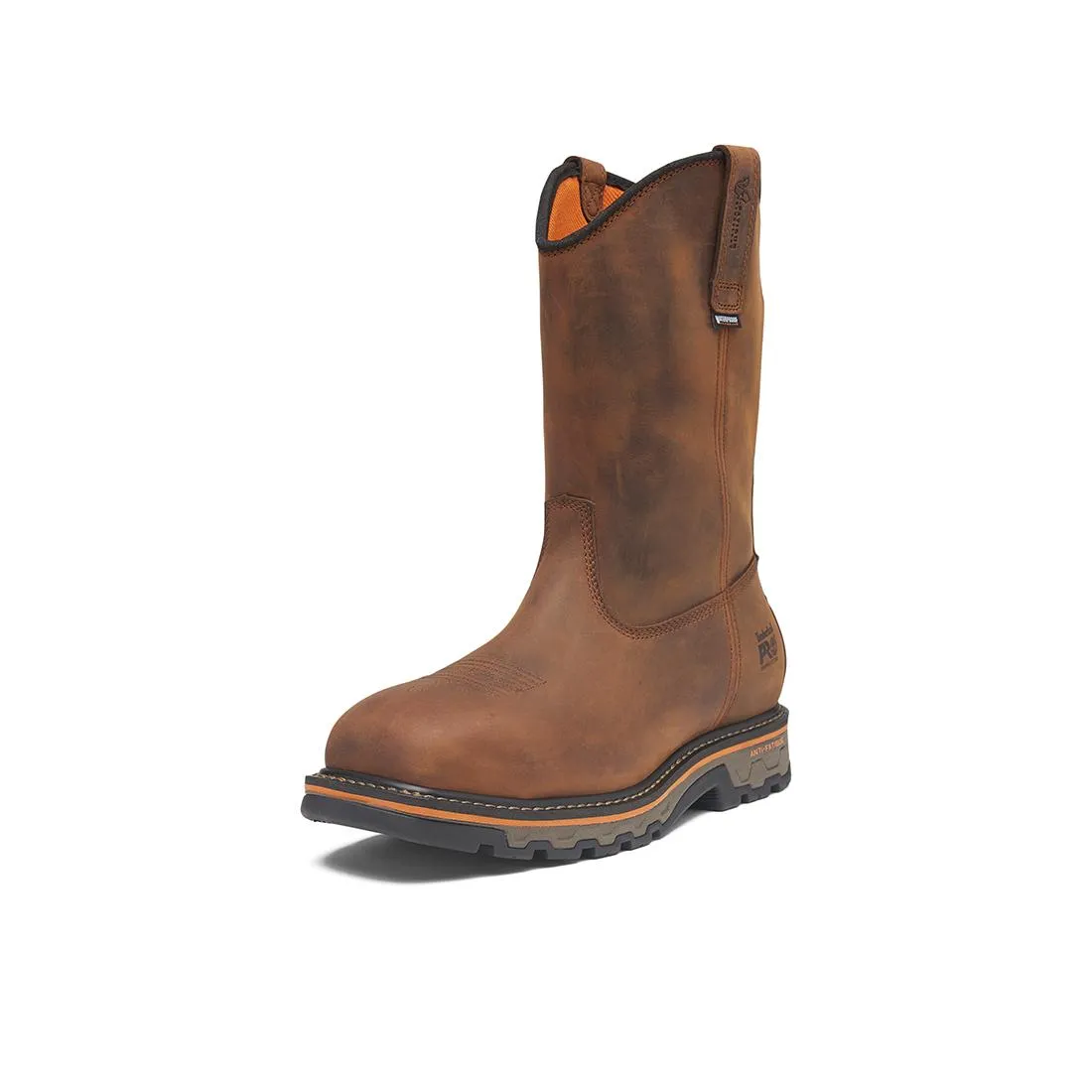 True Grit Waterproof Nano-Toe Pull-On Work Boot Boa Full Grain Medium Brown