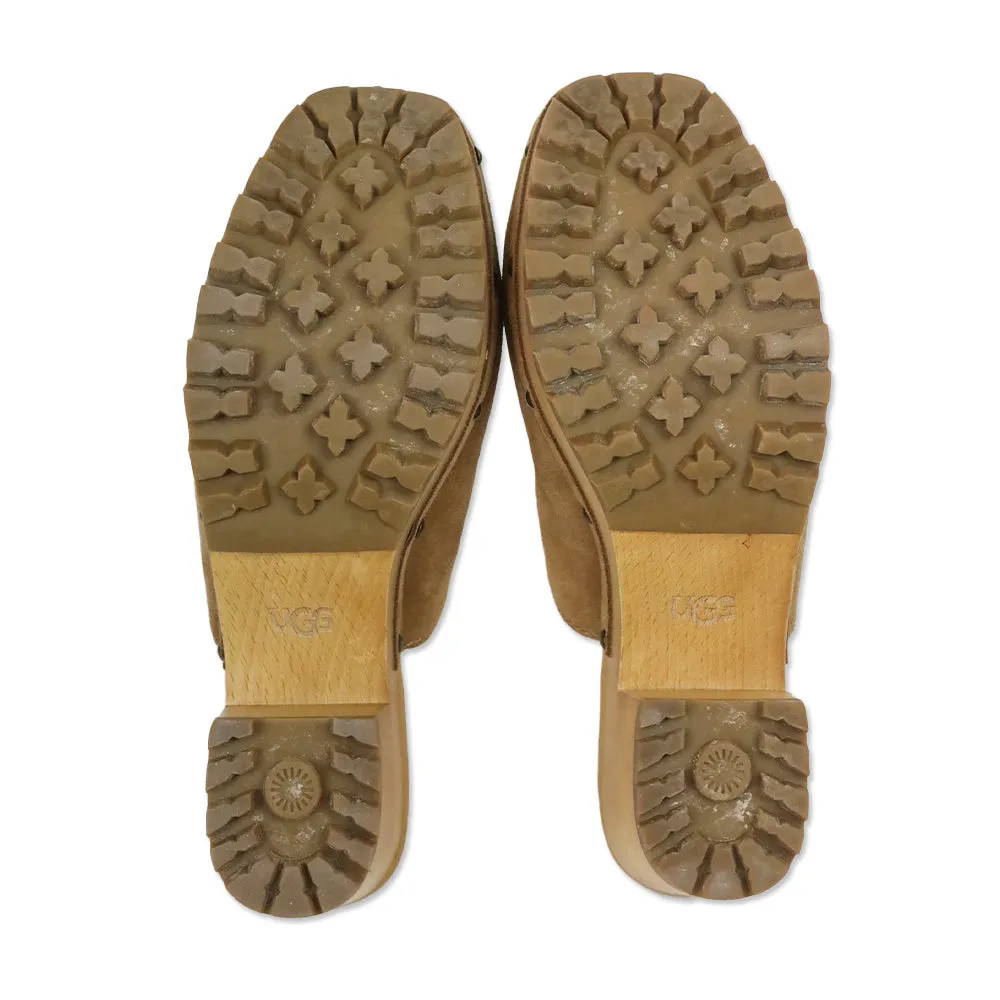 Ugg Judi Brown Suede Leather Clogs