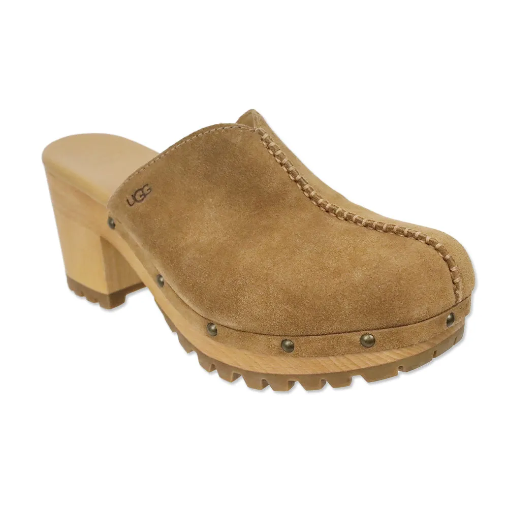 Ugg Judi Brown Suede Leather Clogs