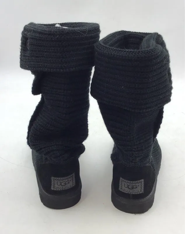 Ugg Women's Australia Cardy Black Knitted Snow Boots - Size 7
