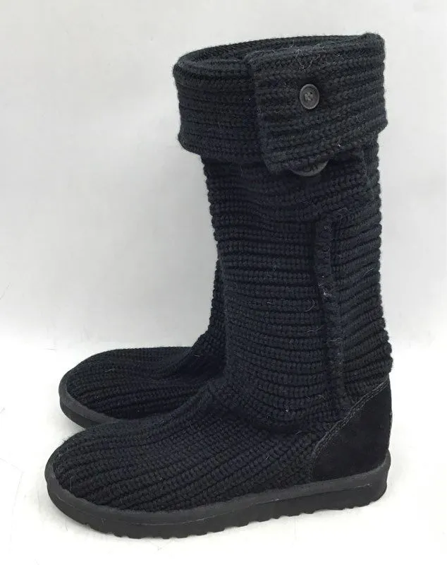 Ugg Women's Australia Cardy Black Knitted Snow Boots - Size 7
