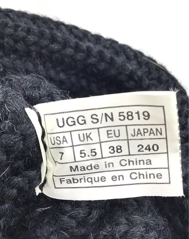 Ugg Women's Australia Cardy Black Knitted Snow Boots - Size 7