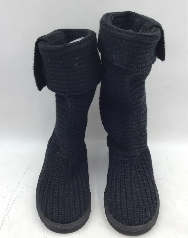 Ugg Women's Australia Cardy Black Knitted Snow Boots - Size 7