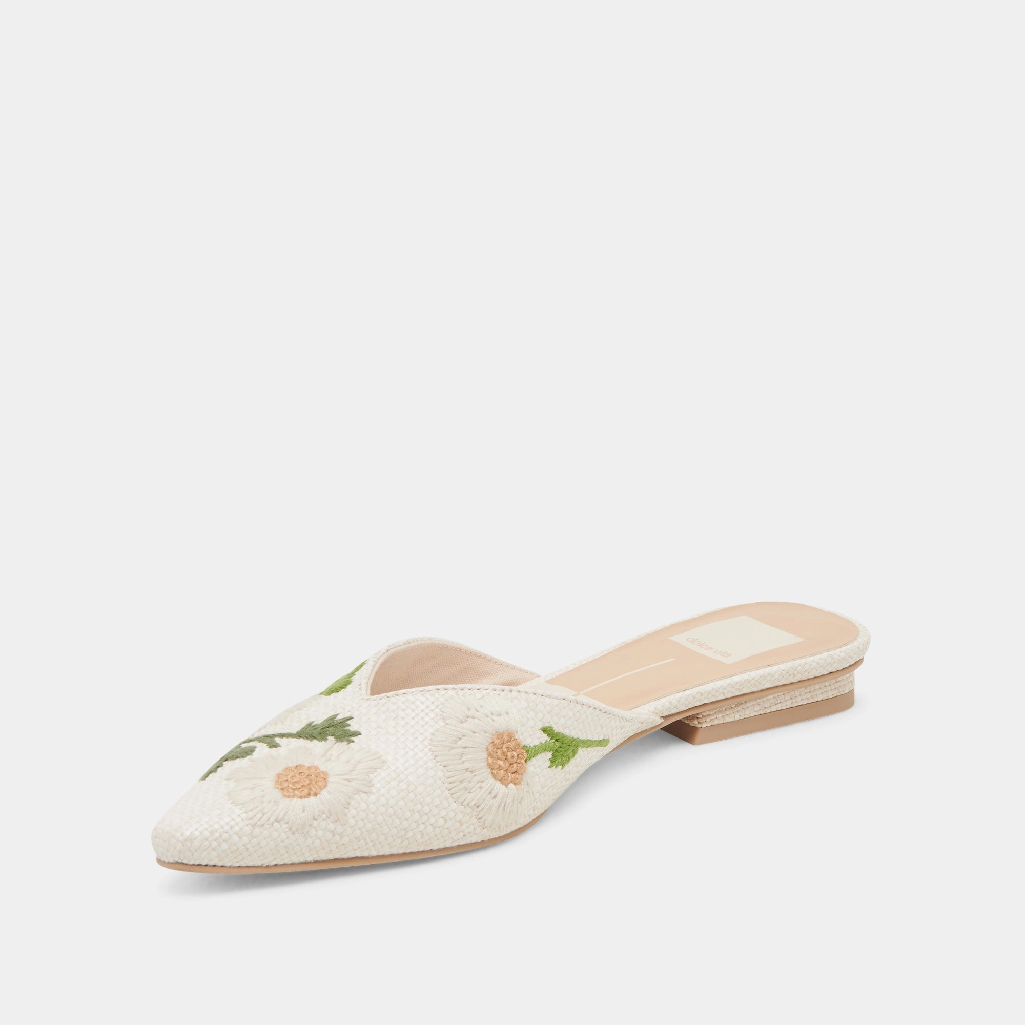Sea Glow ELM FLATS WHITE FLORAL RAFFIA