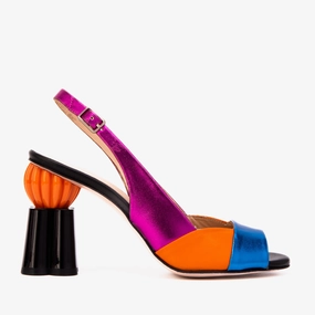 Abrasion Resistant Guards casual - wear The Rize Multicolor Pumpkin Heel Leather Women Sandal