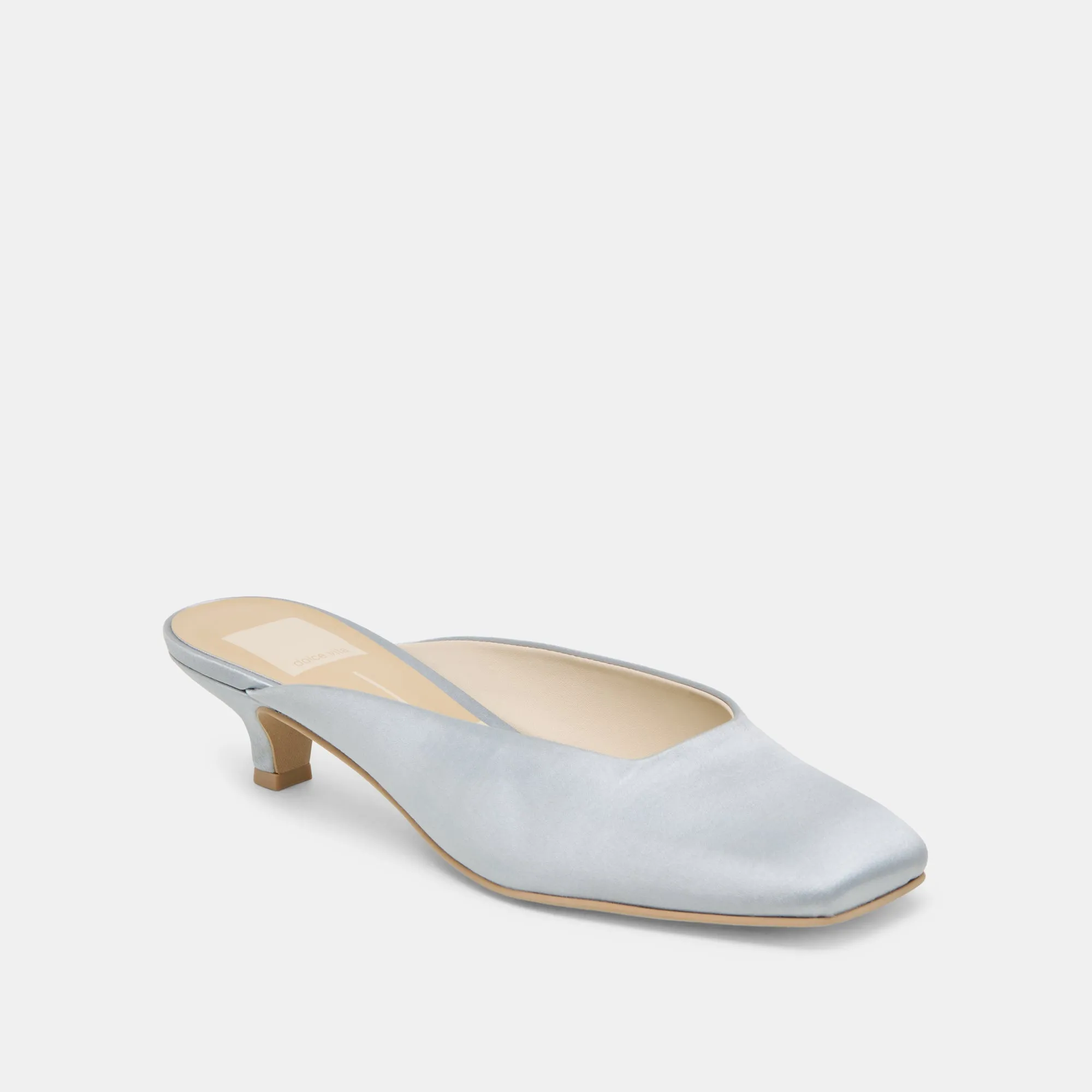 Classic Edge Bespoke Fit UMARA HEELS LIGHT BLUE SATIN