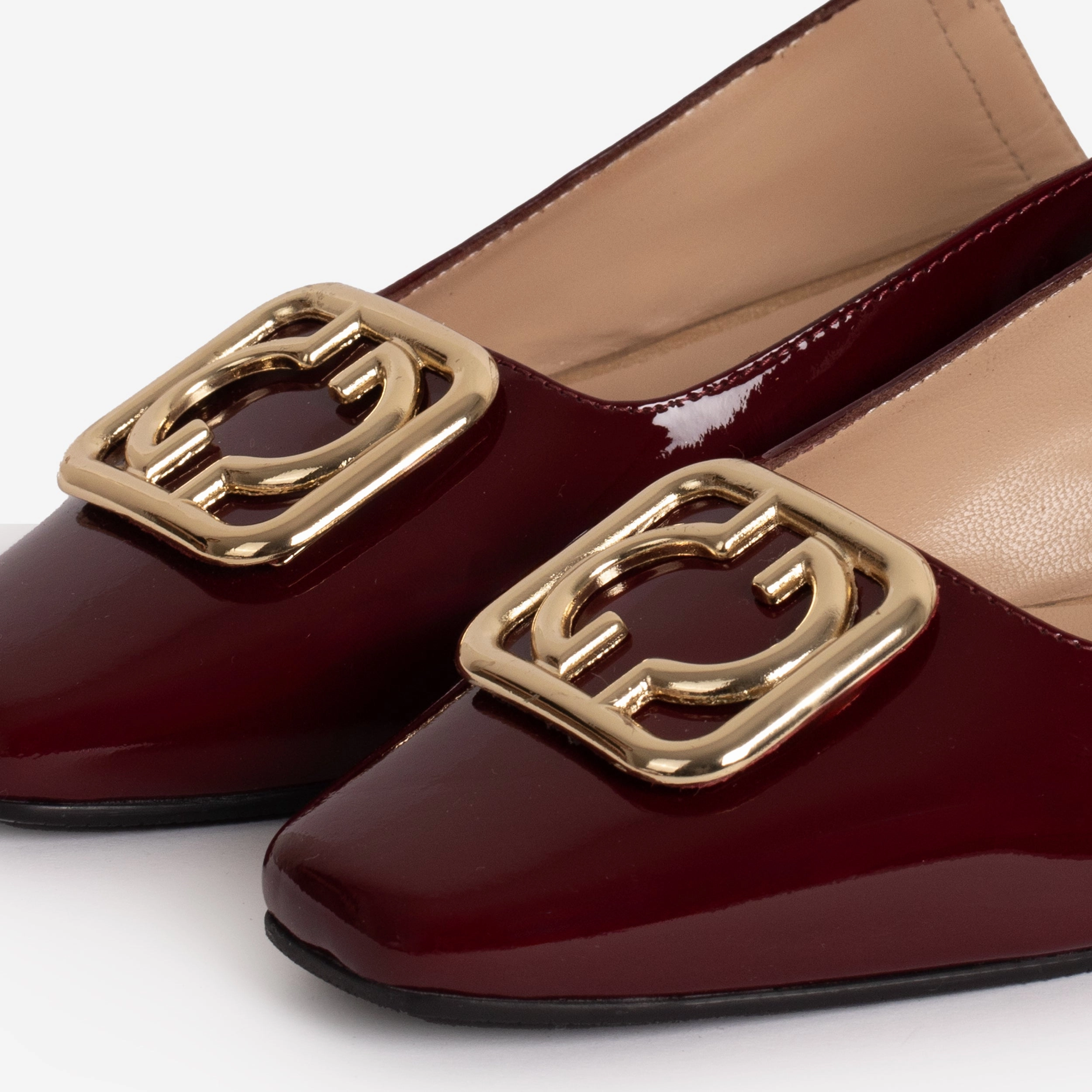 Youth Cool Foot Health The Rosalinda Burgundy Patent Leather Women Flat Slingback Shoe