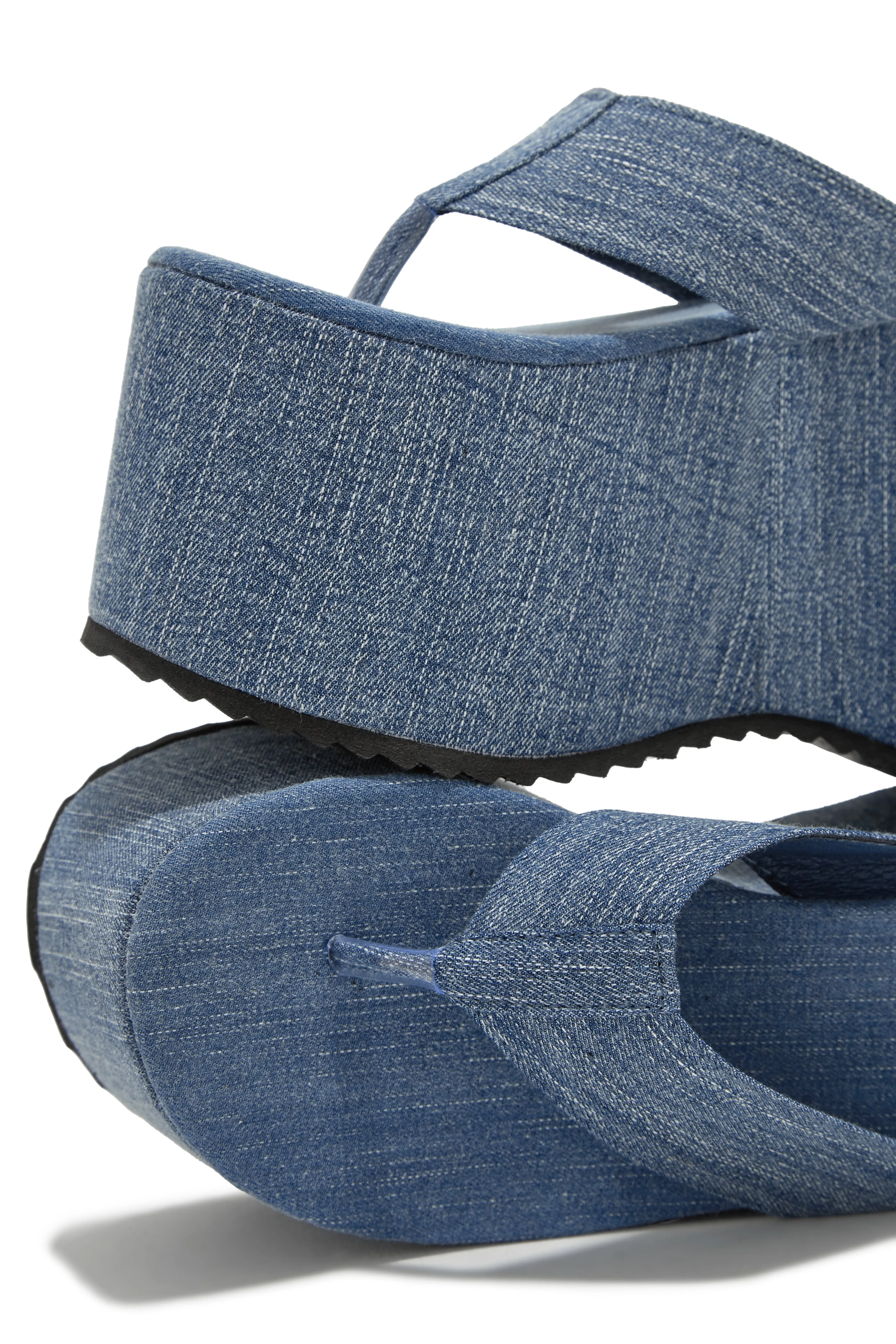 Vanessa Thong Platform Sandals - Denim
