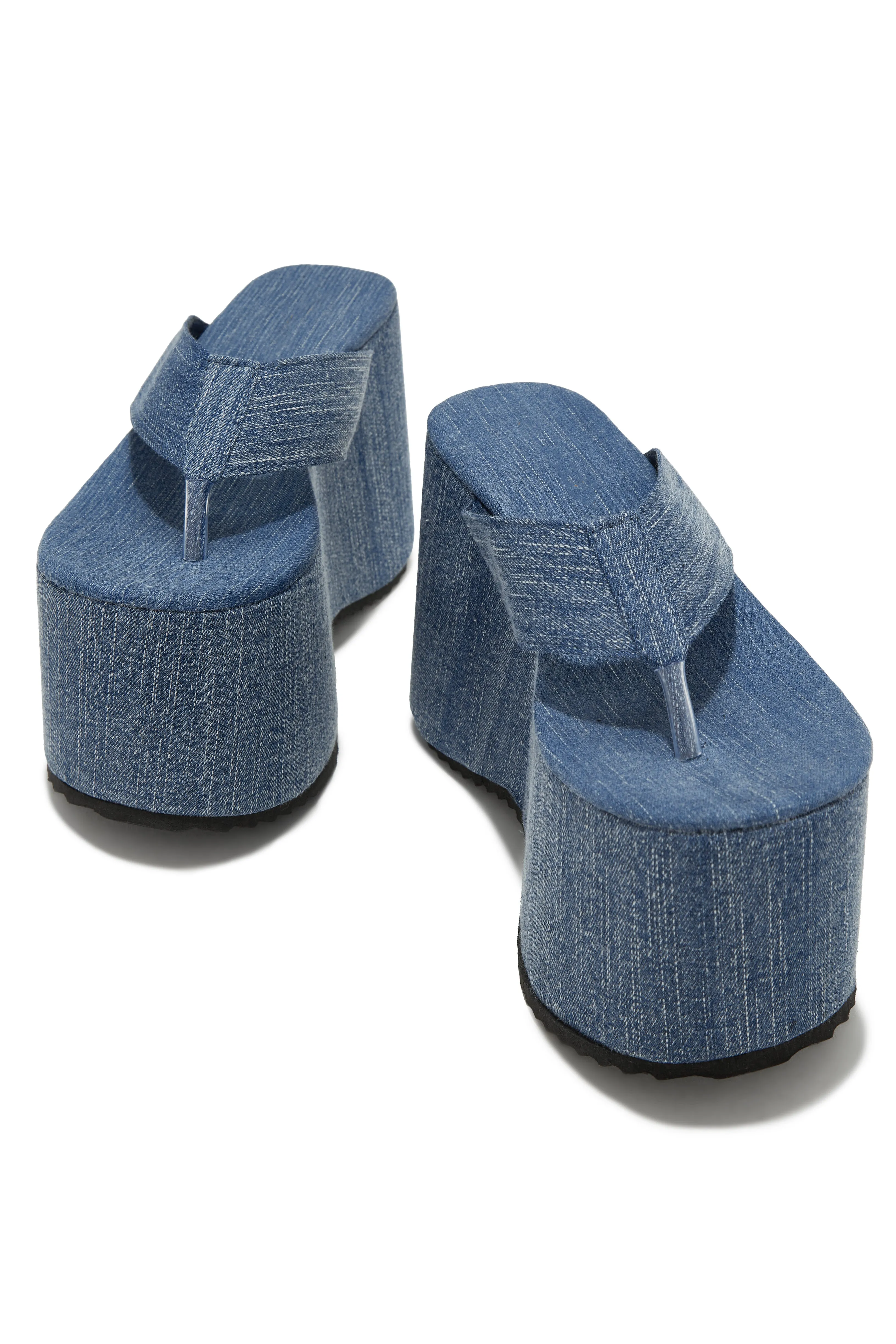 Vanessa Thong Platform Sandals - Denim