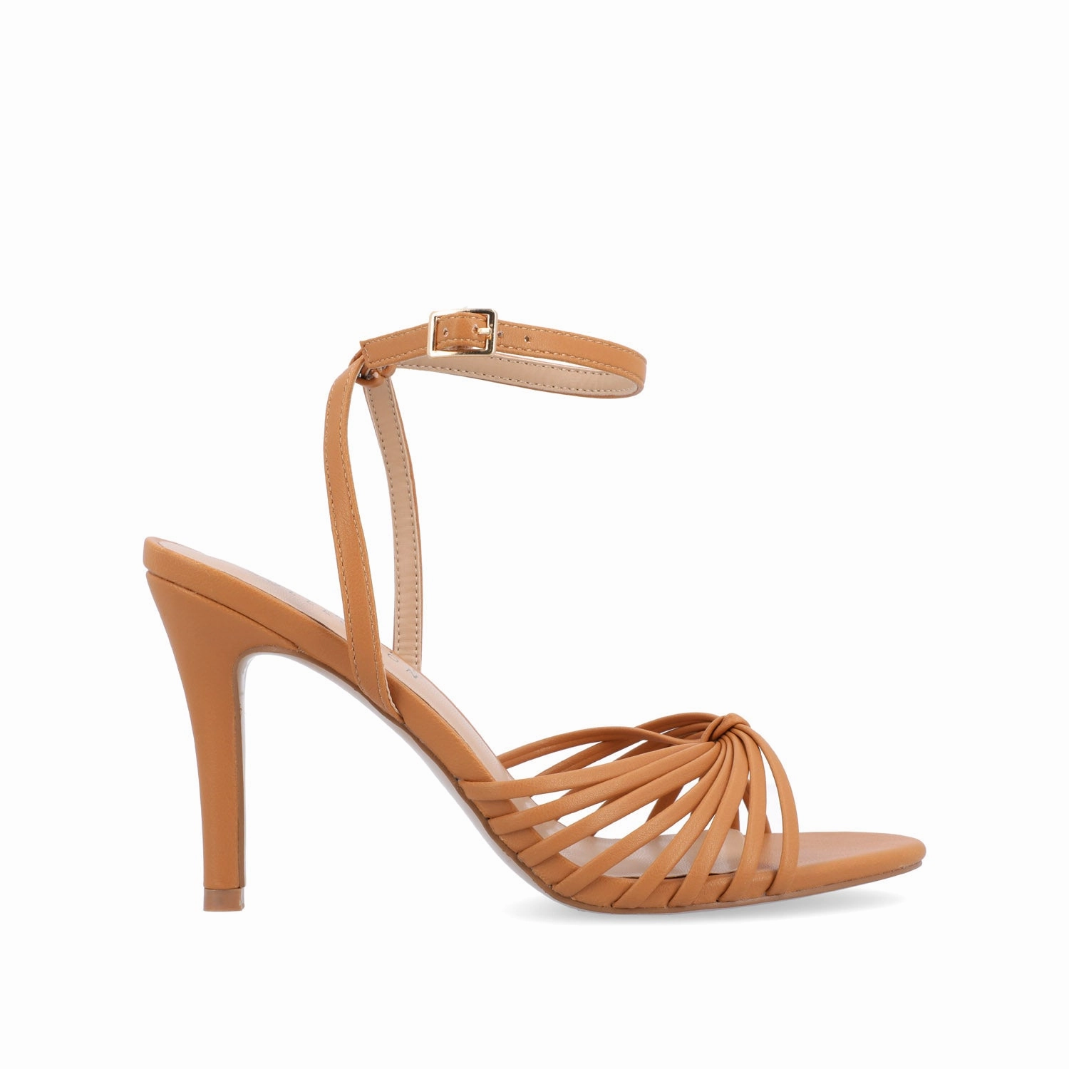 Adjustable Tongue VANITA STILETTO HEELS IN VEGAN LEATHER IN WIDE