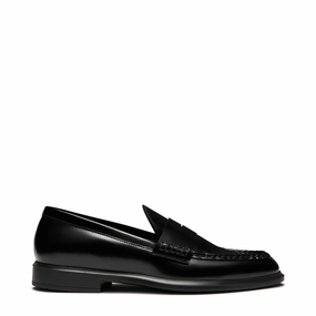Vend?me Blandine black spazzolato leather loafers Free Power