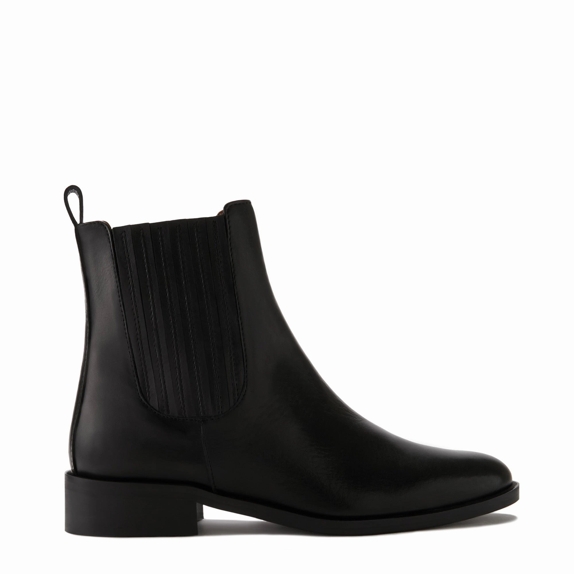 Vend?me Chey black calfskin leather chelsea boots lace up closure