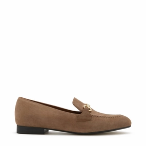 Vend?me Fleur taupe suede loafers Italian Flair