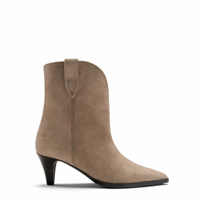 Unique Stretchable Vend?me Louane taupe suede boots