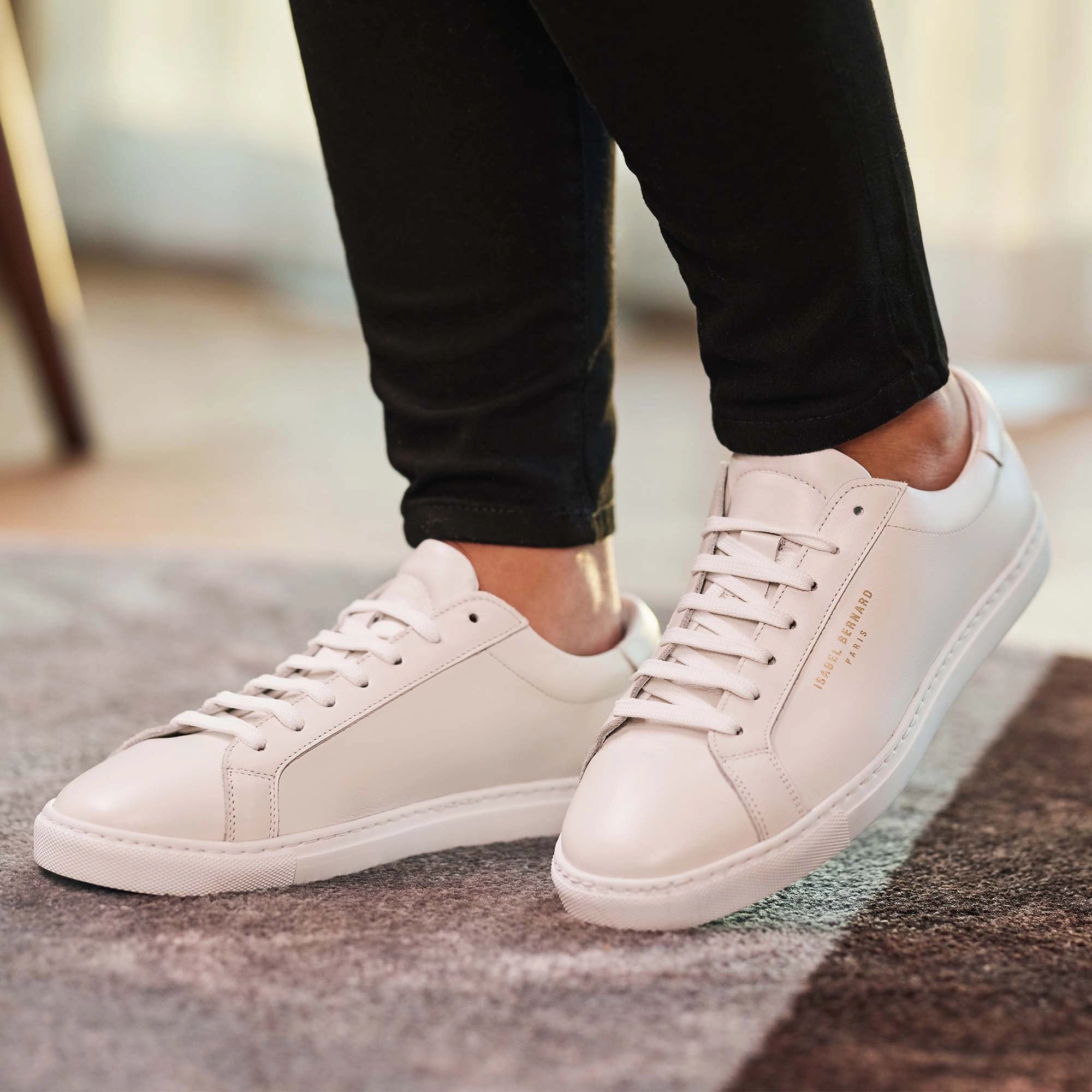 Upgraded arch partygoers Vend?me Luce white calfskin leather sneakers