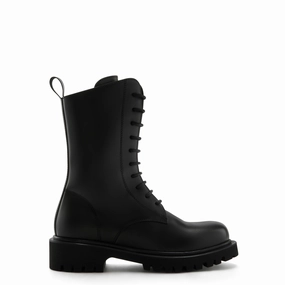 Vend?me Myrthe black calfskin leather lace up boots Barefoot Feel Design Orthopedic Friendly Design