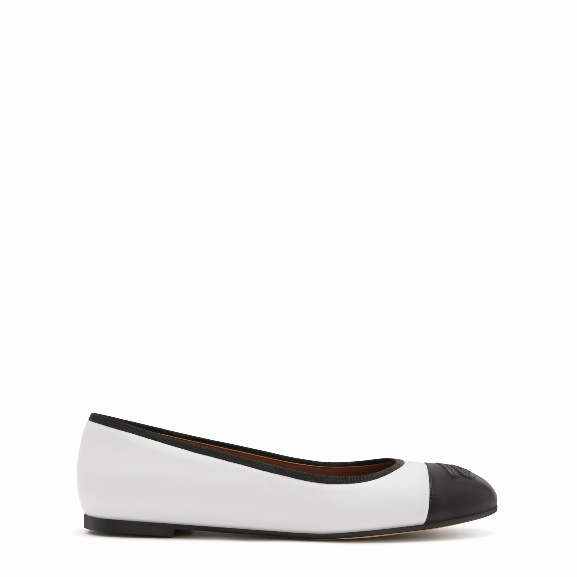 Vendo?me Ynes white calfskin leather ballerinas Zero Drop Platform