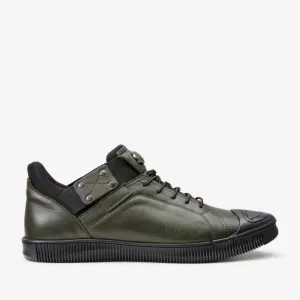 The Mumbai Green Leather Men Sneaker Final Sale! Street Classic