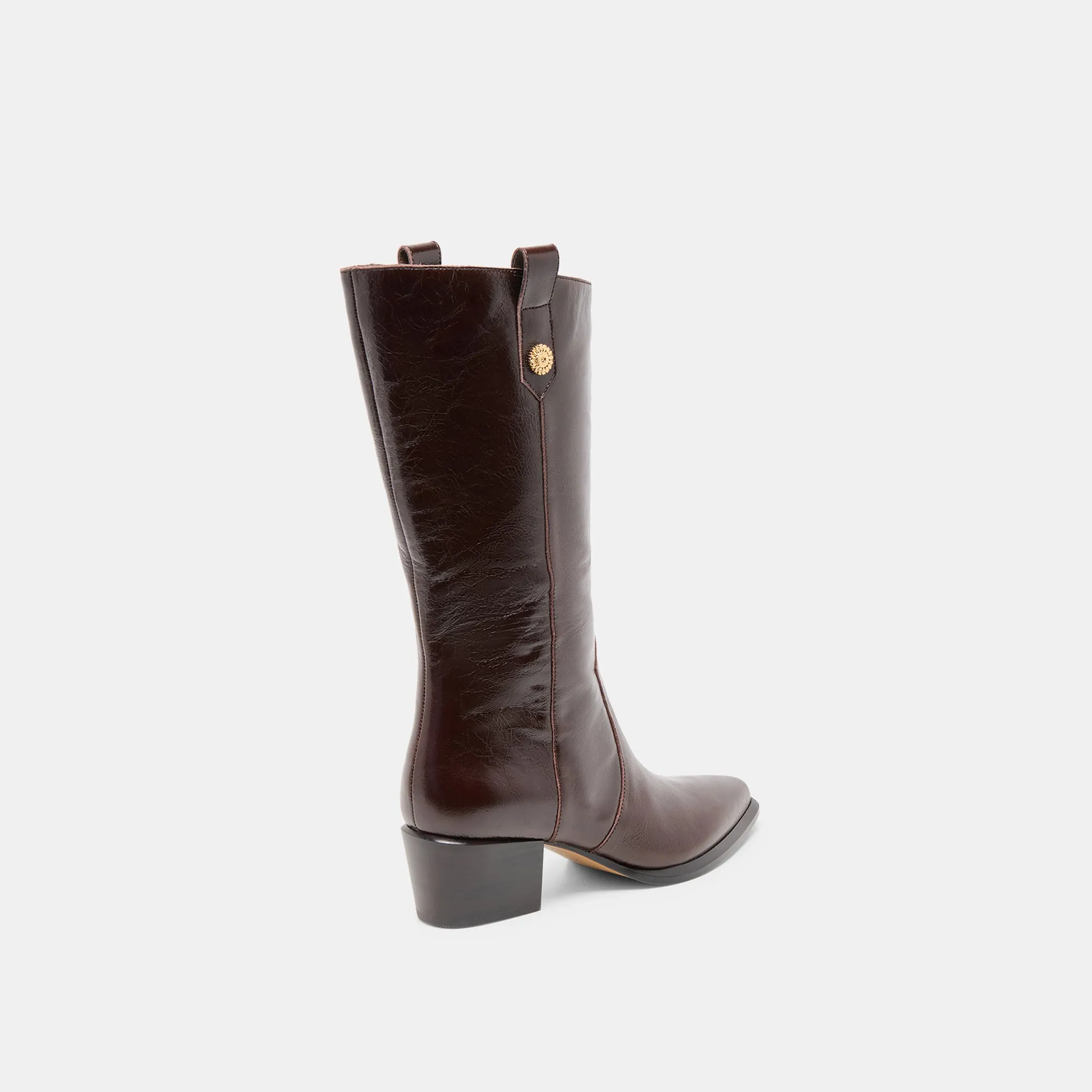 Structured Fit VERN WIDE CALF BOOTS CHOCOLATE LEATHER