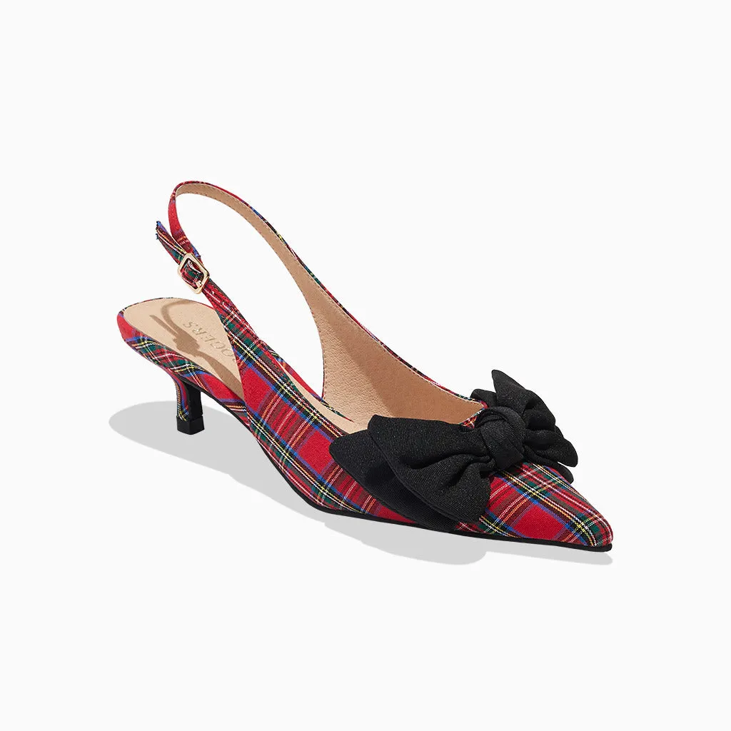 Debra Fabric Slingback Kitten Heel Occasion Footwear One Pick