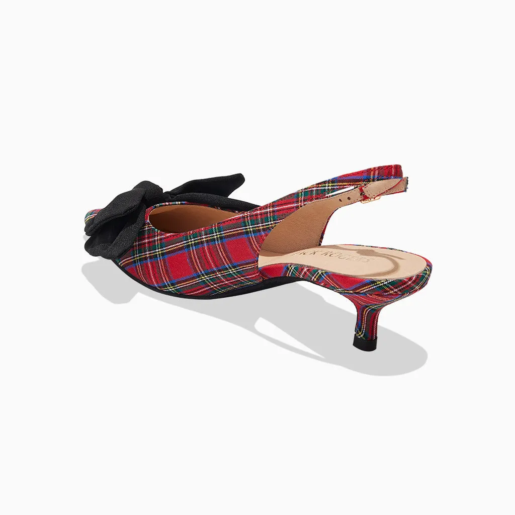 Debra Fabric Slingback Kitten Heel Airport Glam Premium Sandals