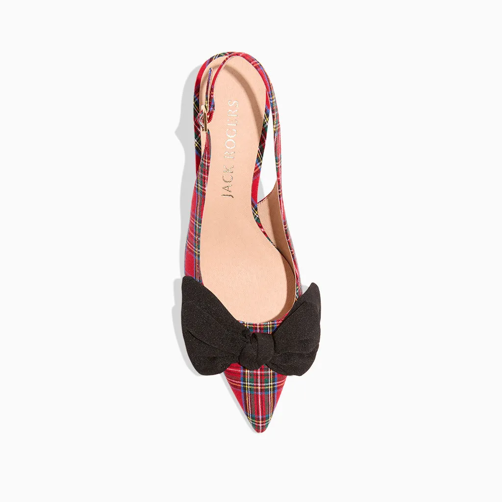 London Edge Debra Fabric Slingback Kitten Heel