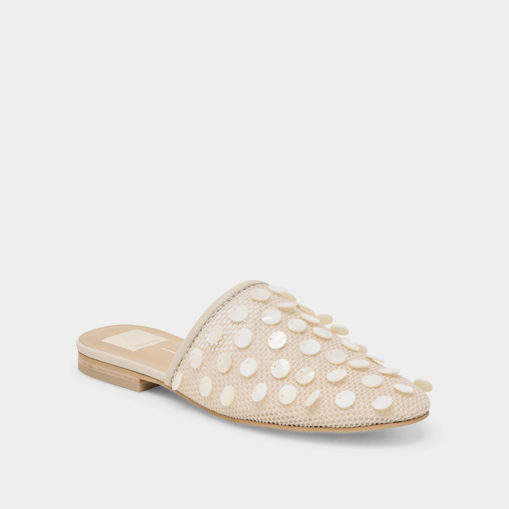 Drink Fest Simple Cushioning ROVA BEAD FLATS IVORY DISC MESH