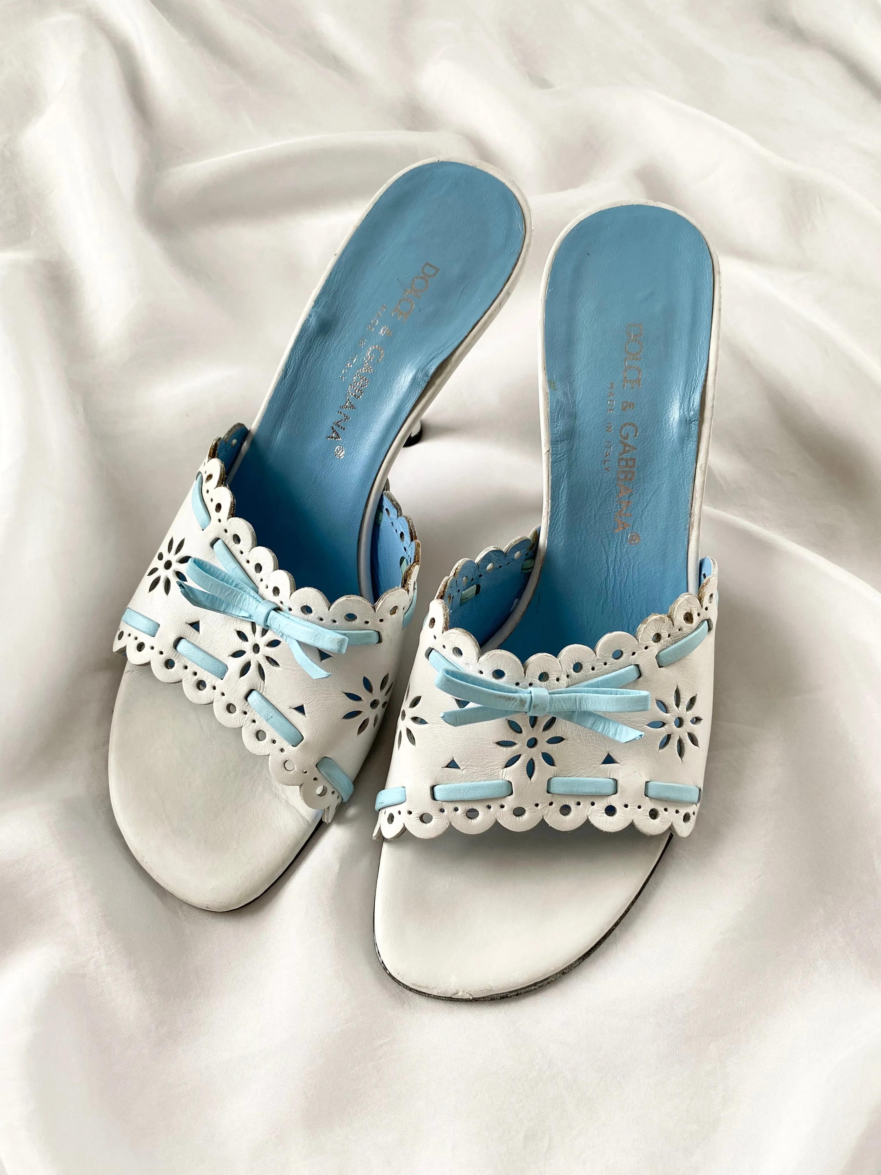 Vintage 1990s Dolce & Gabbana Summer Sandal Kitten Heels (5.5)
