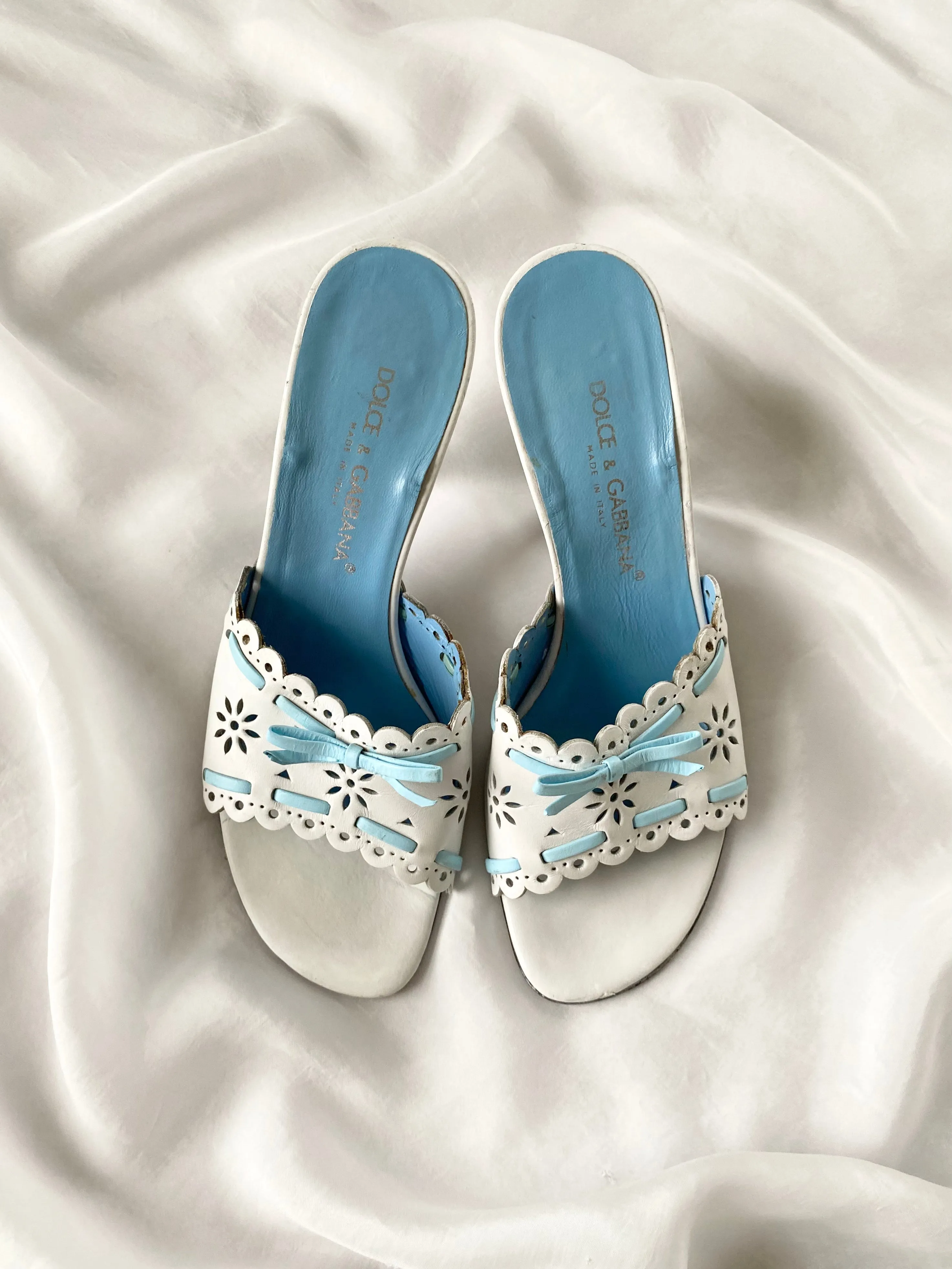 Vintage 1990s Dolce & Gabbana Summer Sandal Kitten Heels (5.5)