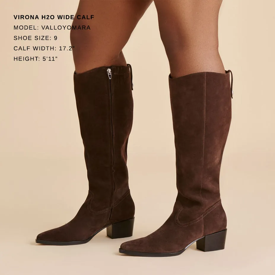 VIRONA H2O WIDE CALF BOOTS DK BROWN SUEDE Stylish Option