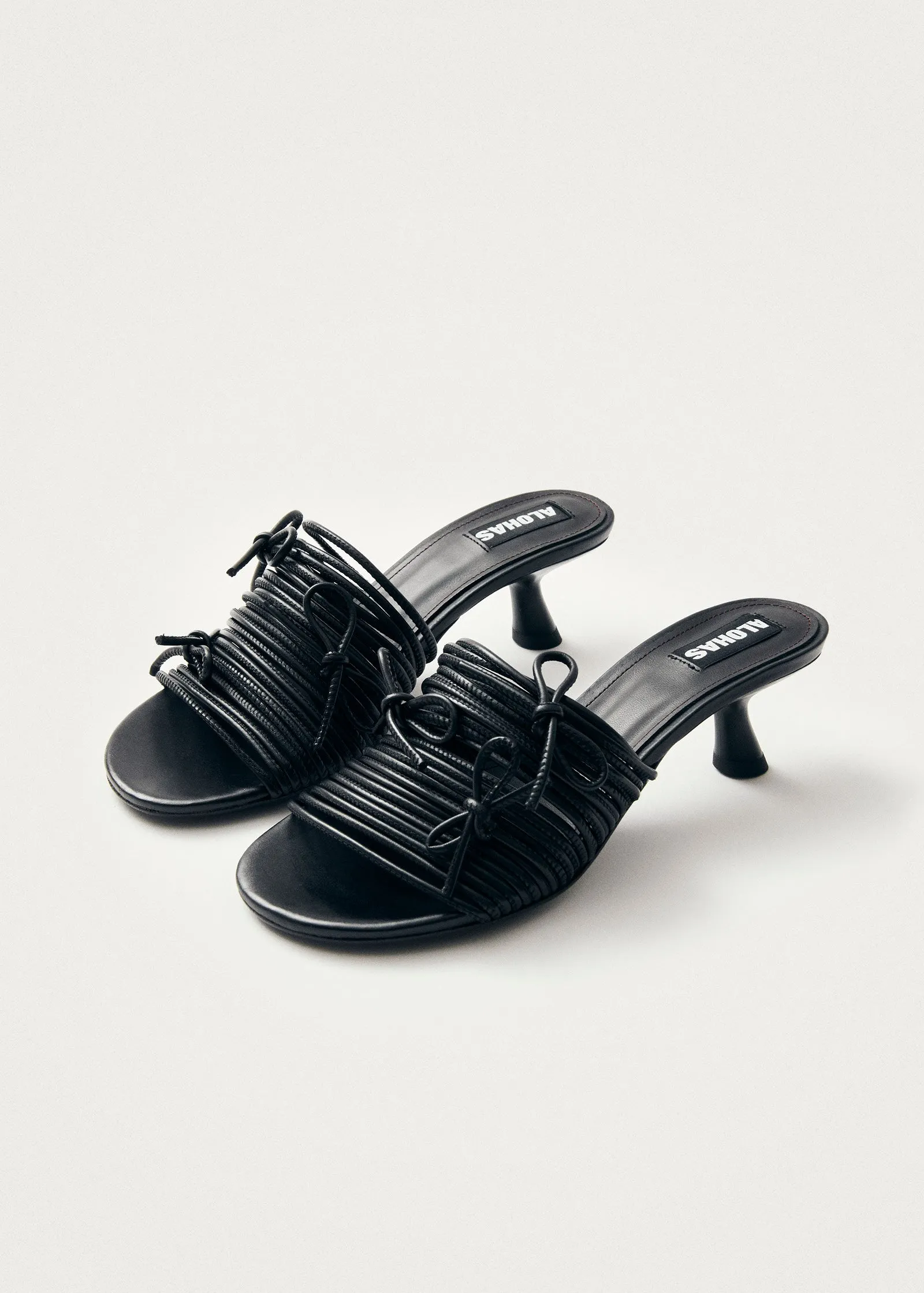 Viva Black Leather Sandals