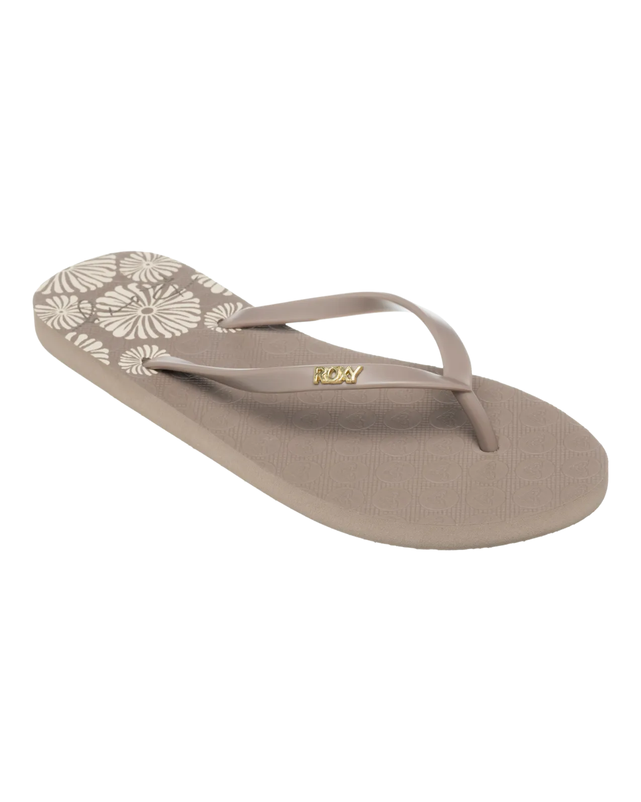 Viva Printed Flip Flops in Taupe