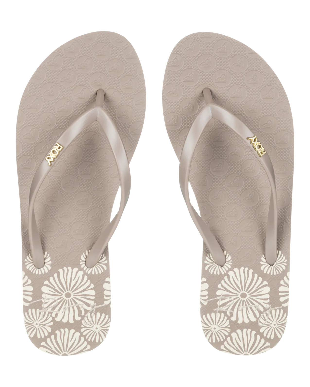 Viva Printed Flip Flops in Taupe