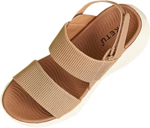 Walking Sandals Women Comfort Women's Casual Thick Sole Sports Summer Flat Sandals with Adjustable Ankle Strap
