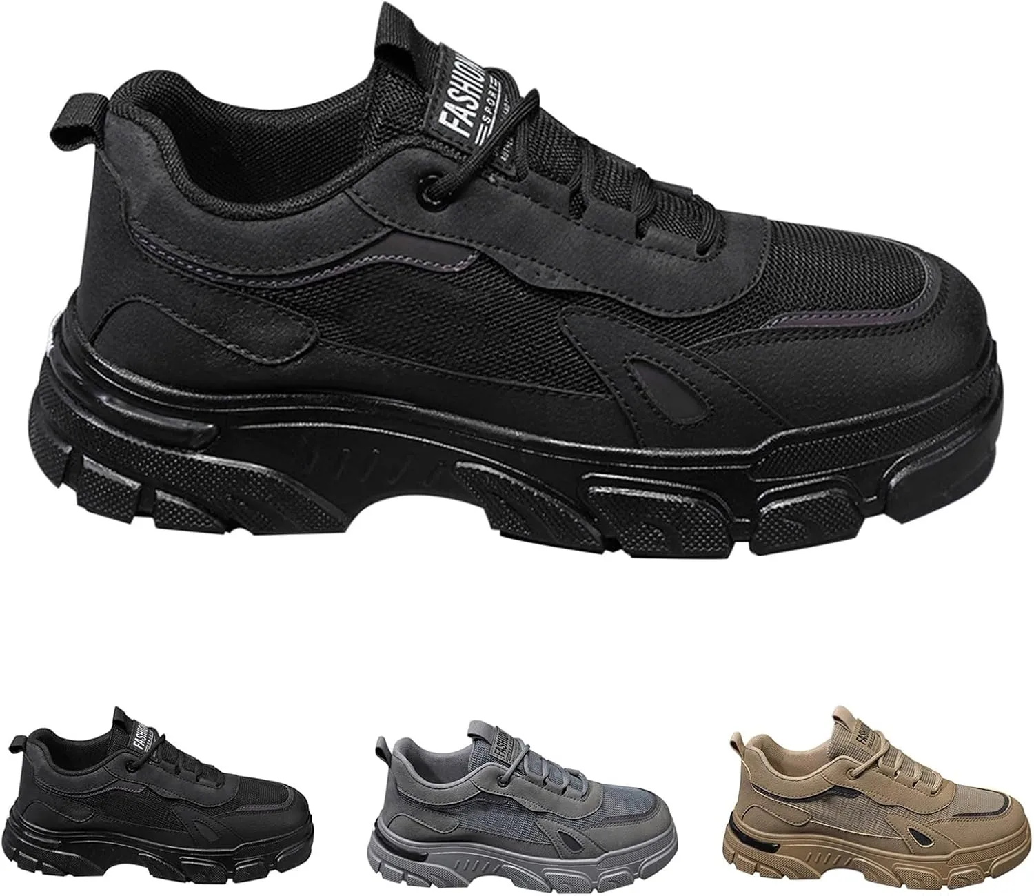 Walking Shoes for Men Mesh Lightweight Breathable Sneakers Waterproof Hiking Shoes Lace Up Non Slip Running Shoes