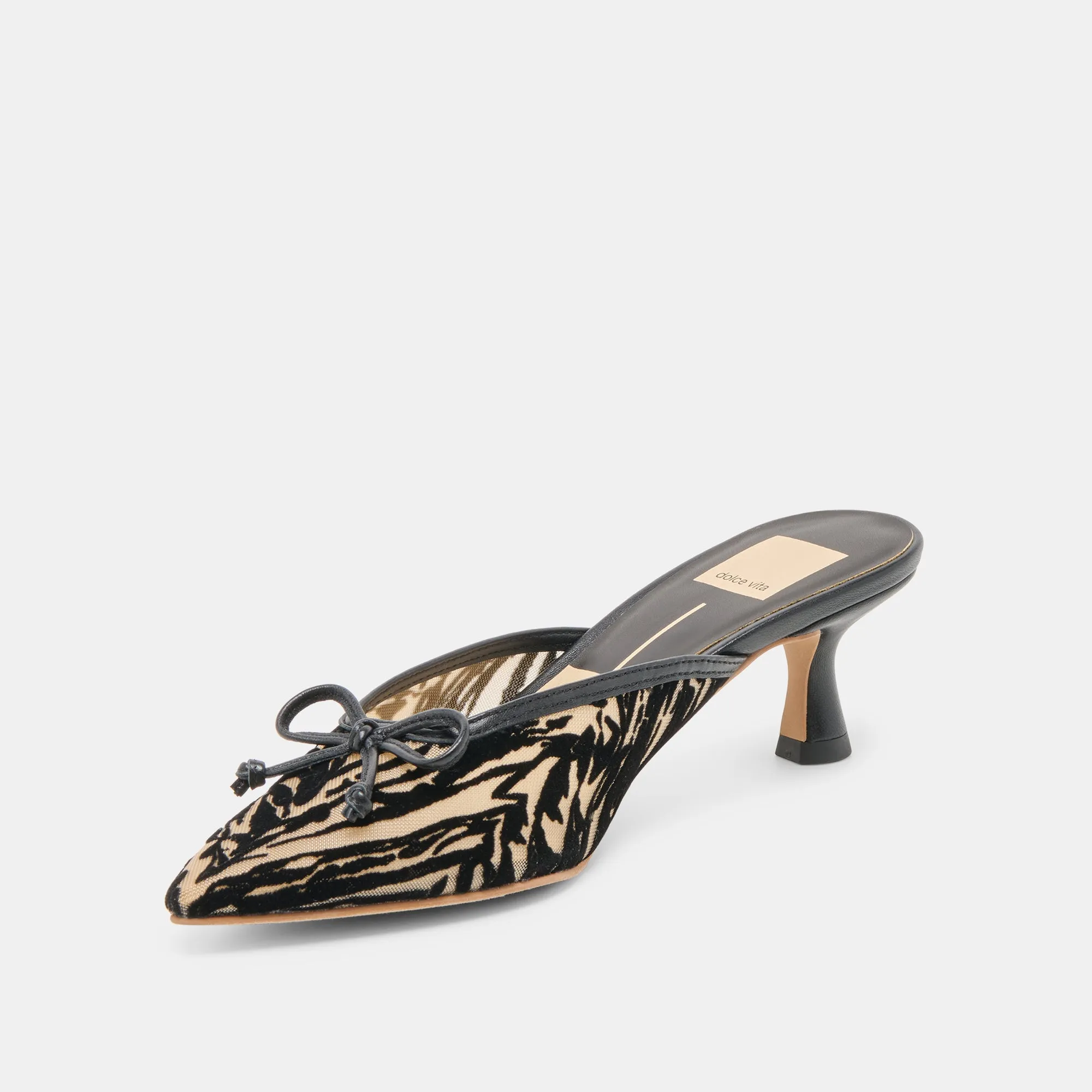 Trendy Pumps CLEO HEELS ZEBRA VELVET MESH