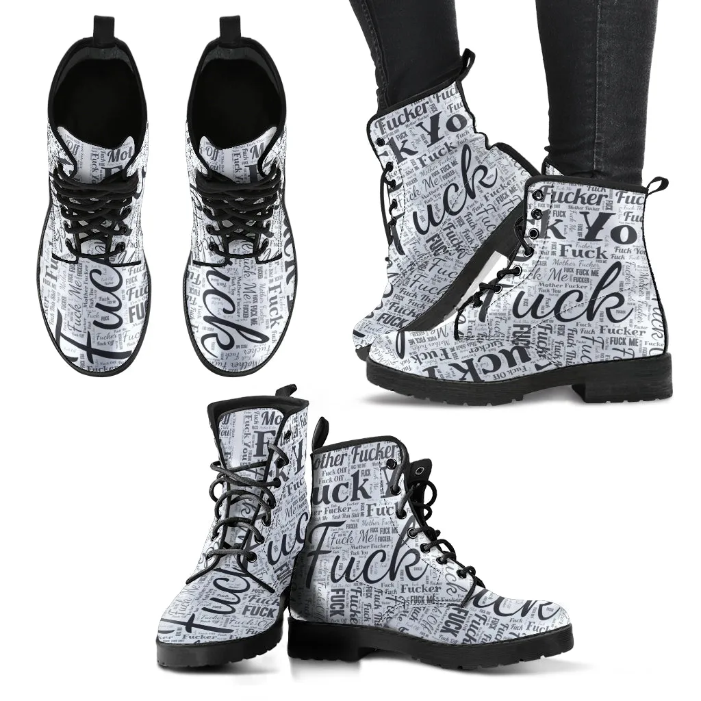 Wash Your Mouth Out With Soap Women's Vegan Leather Combat Boots