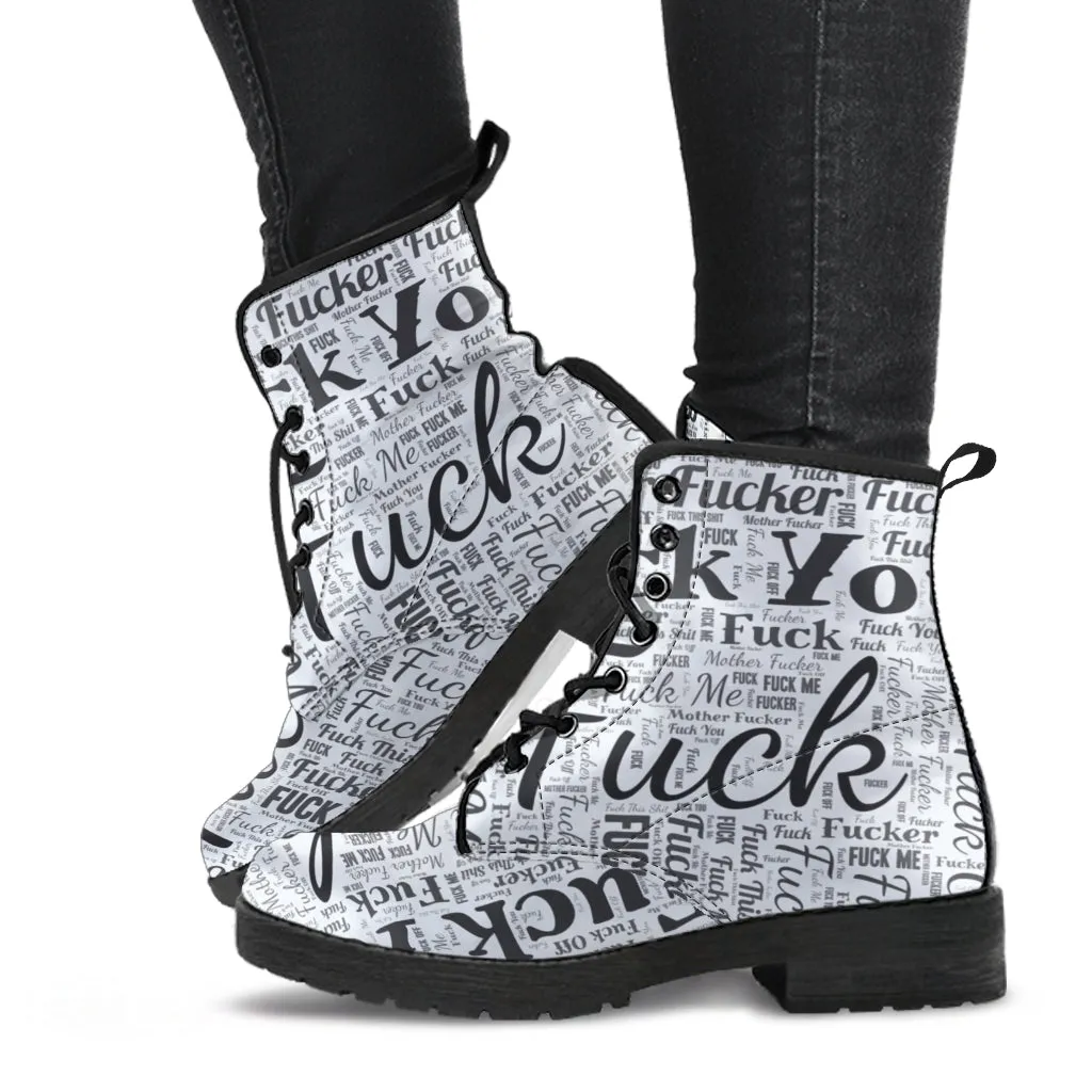 Wash Your Mouth Out With Soap Women's Vegan Leather Combat Boots