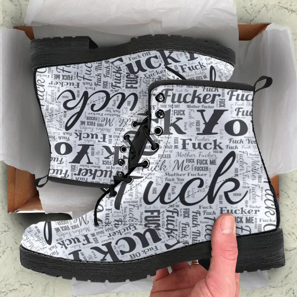 Wash Your Mouth Out With Soap Women's Vegan Leather Combat Boots
