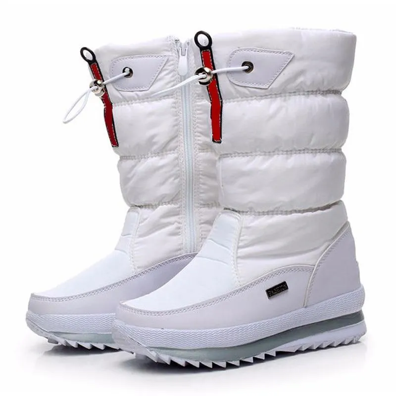 Waterproof plush lining snow boots anti-slip platform snow boots