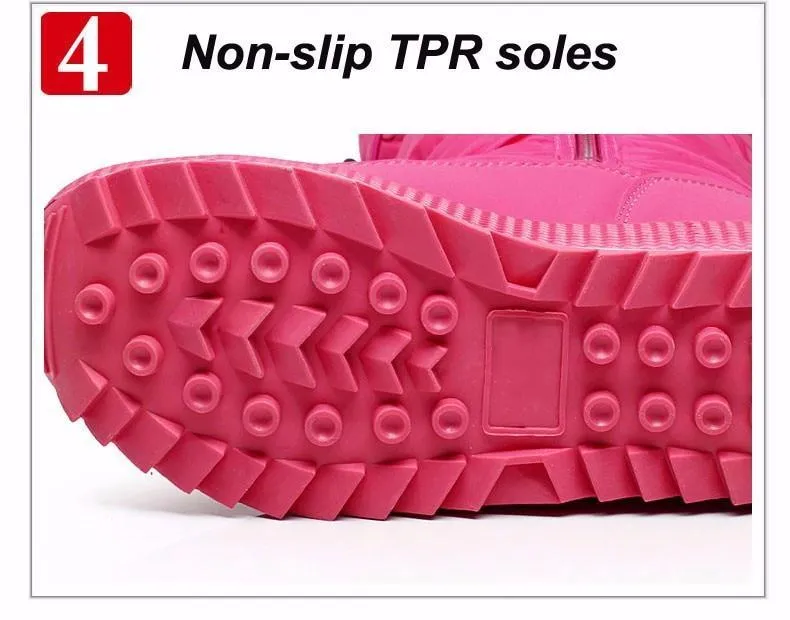 Waterproof plush lining snow boots anti-slip platform snow boots