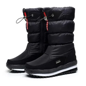 Waterproof plush lining snow boots anti-slip platform snow boots