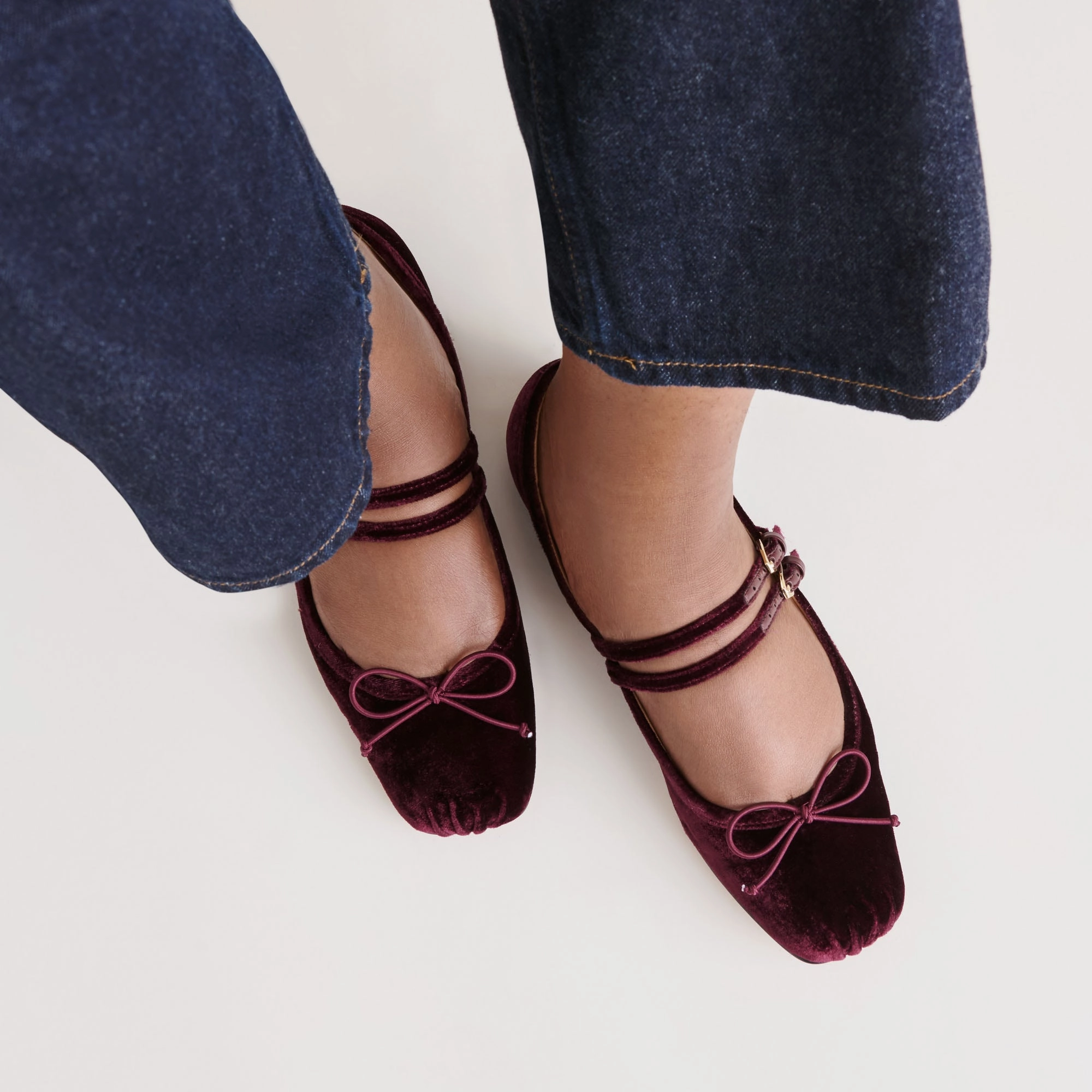 GIBSEN BALLET FLATS BURGUNDY VELVET Show Night