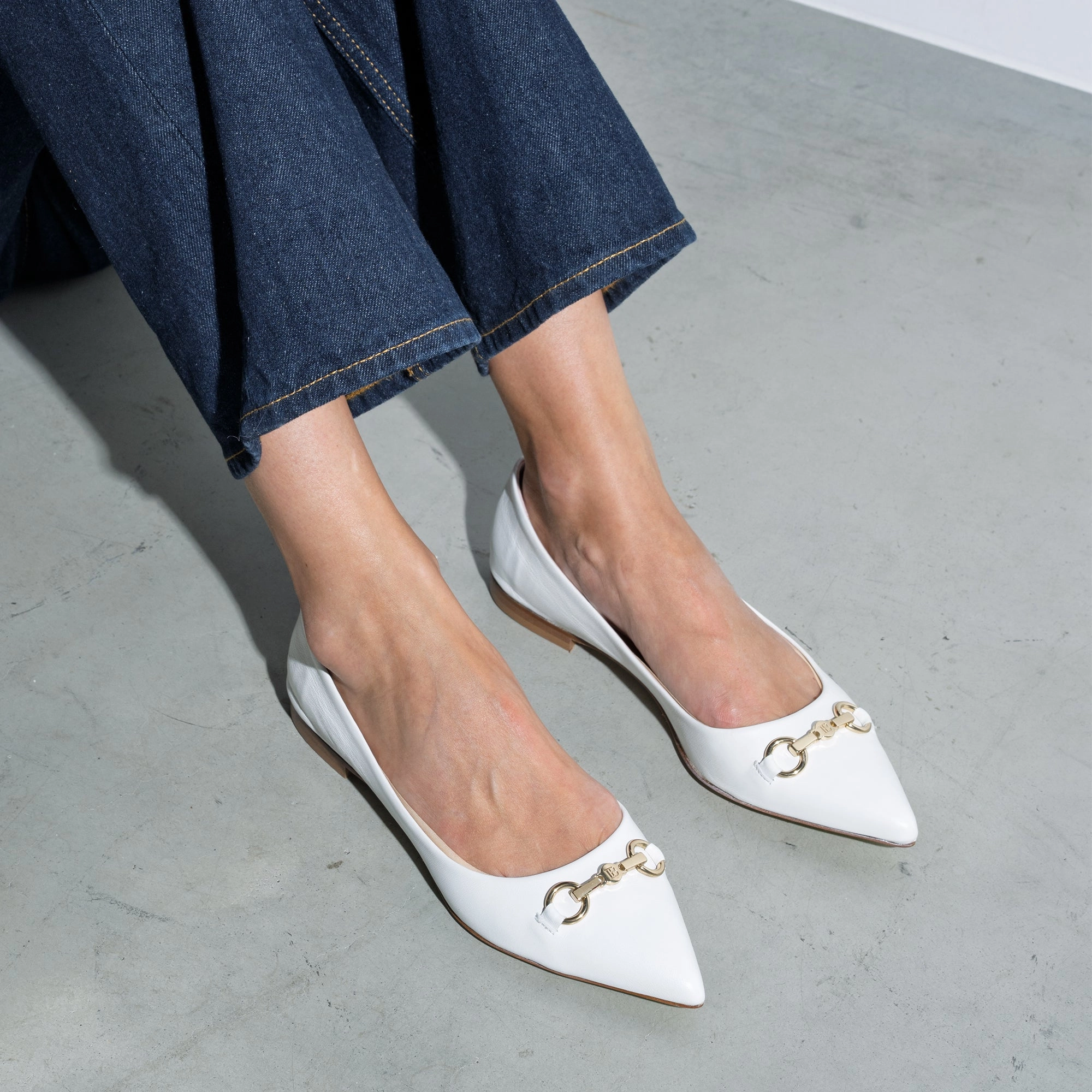 Vend?me Elita white calfskin leather ballerinas Formal Event summer - style