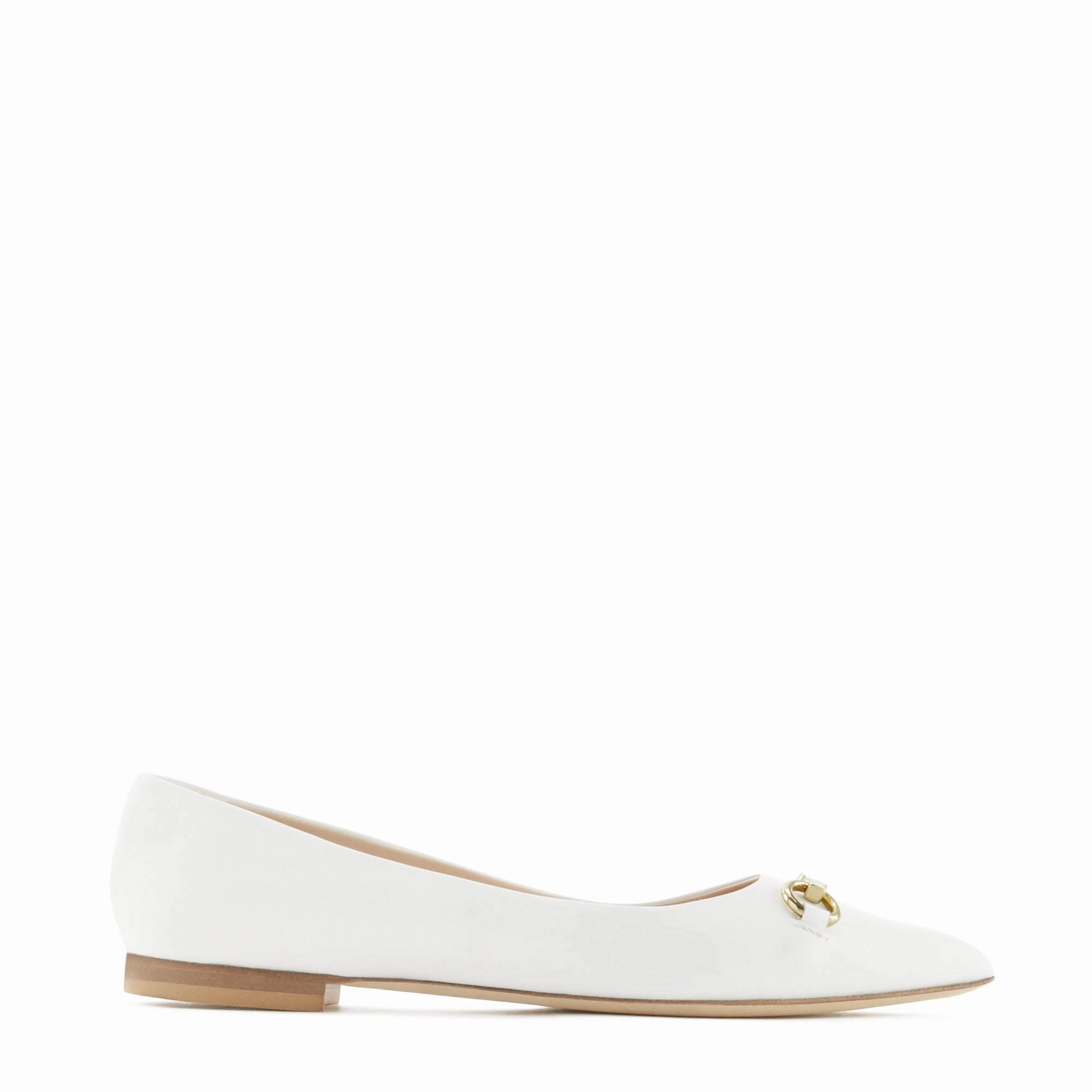 Seamless Internal Lining Reliable flair Vend?me Elita white calfskin leather ballerinas