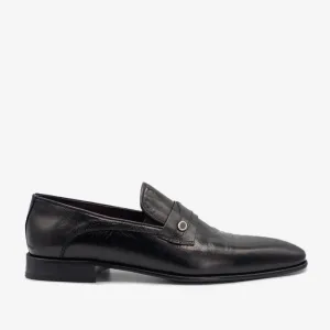 Soft Full Grain Leather stage look The Bangkok Black Penny Loafer Men Shoe
