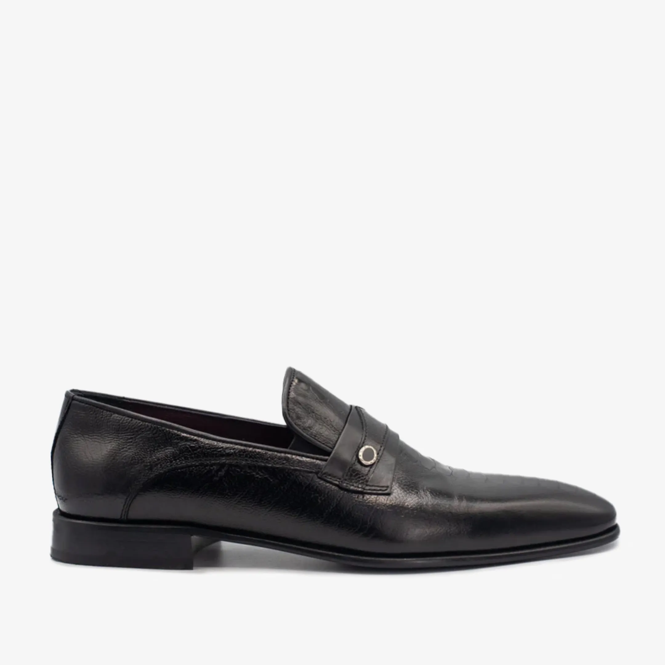 Soft Full Grain Leather stage look The Bangkok Black Penny Loafer Men Shoe